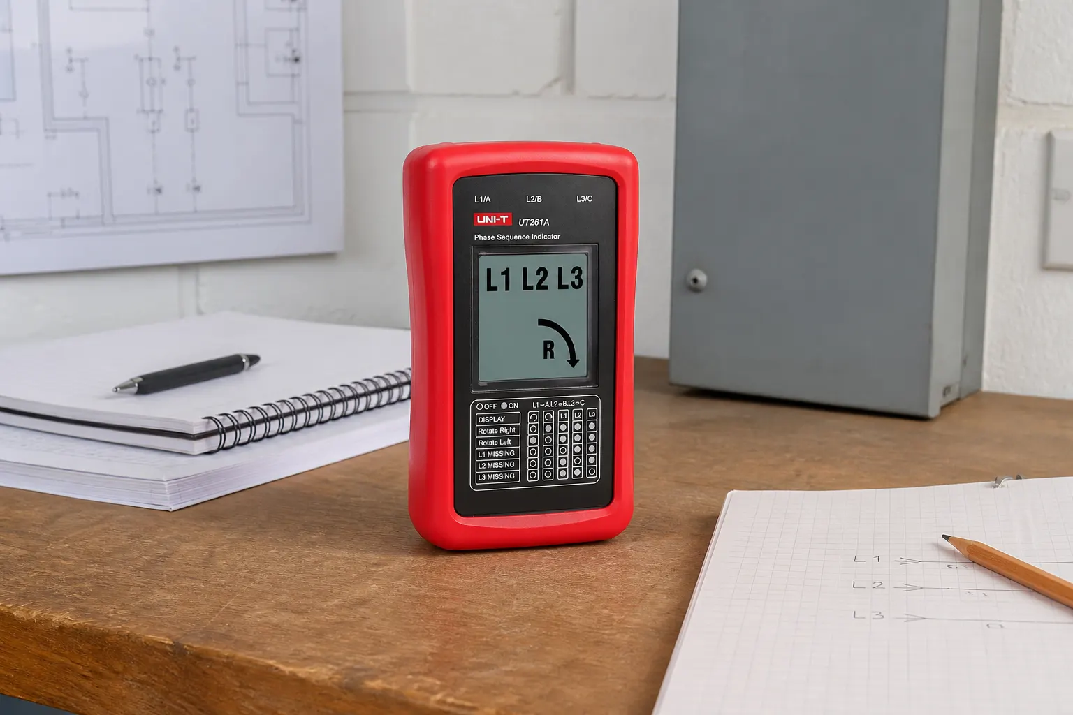 Three-Phase Sequence Indicator in use